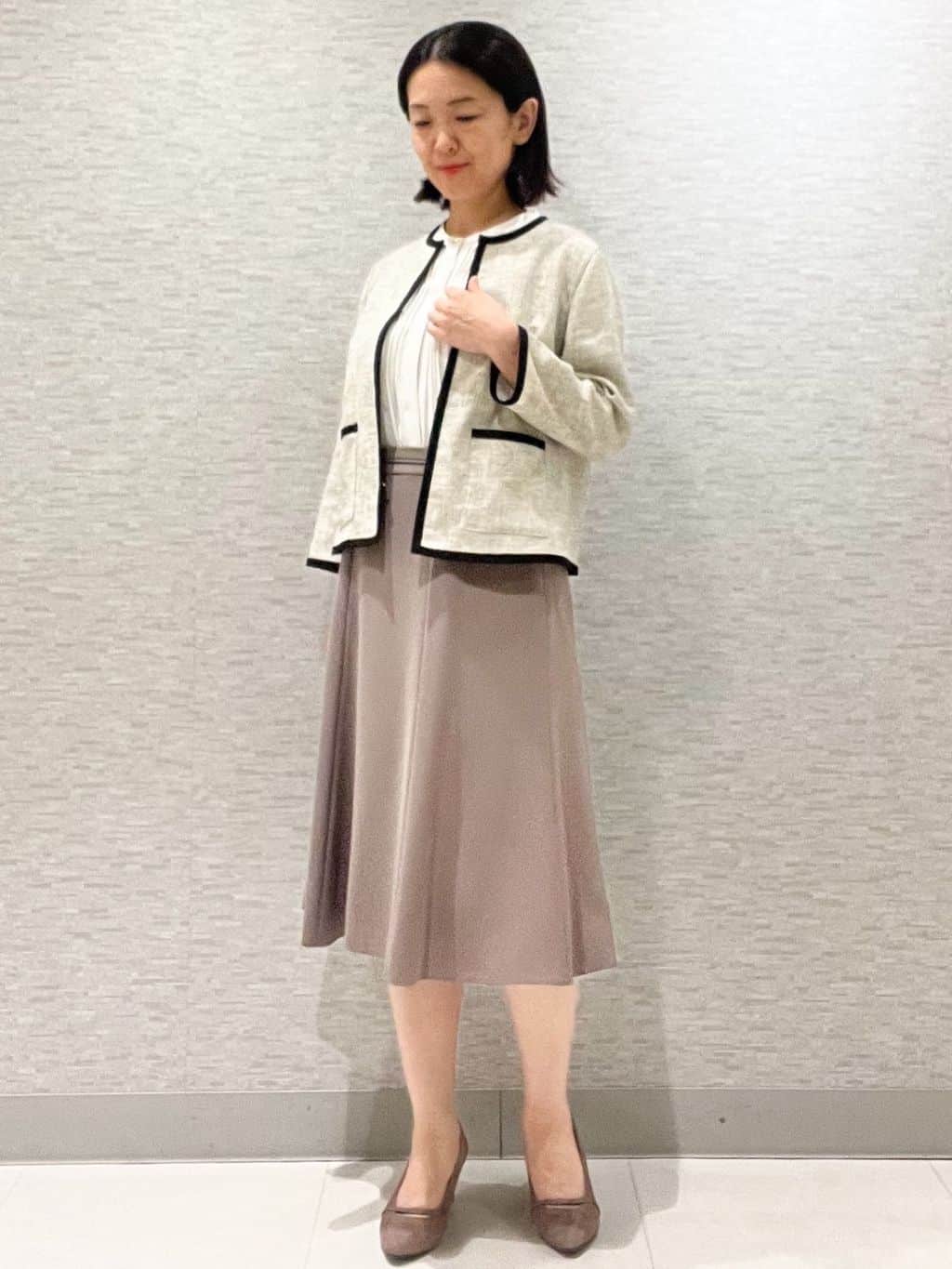 marikoさんの「Reflect｜【軽い着心地】メッシュツイードジャケット」を使ったコーディネート