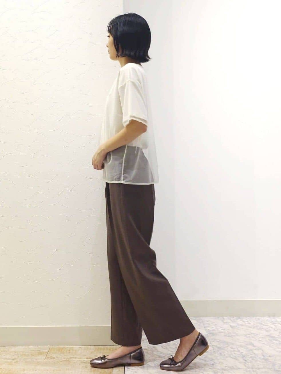 ケイさんの「grove｜ラフだけどおしゃれ　チュールレイヤードTシャツ」を使ったコーディネート