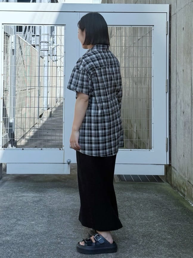 chさんの「THE SHOP TK｜チェック柄チュニックブラウス」を使ったコーディネート