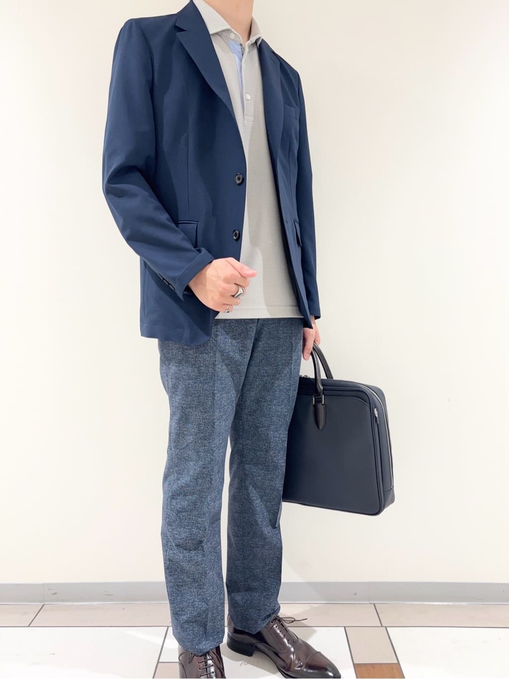 及川さんの「TAKEO KIKUCHI｜【COOL CITY WEAR】アーバンクール ジャケット /接触冷感・吸水速乾」を使ったコーディネート