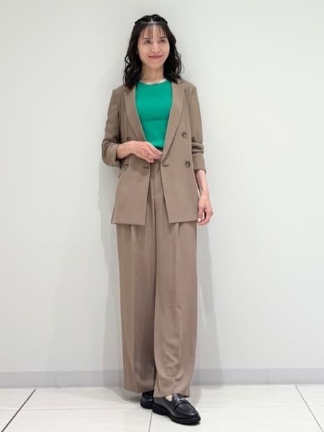 kayoさんの「INDIVI｜【軽く羽織れる！】ダブルジャケット」を使ったコーディネート
