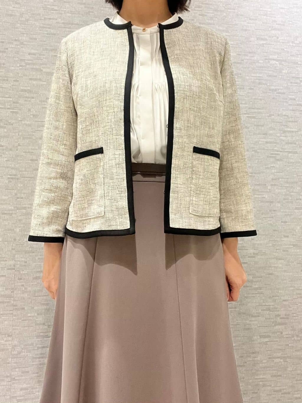 marikoさんの「Reflect｜【軽い着心地】メッシュツイードジャケット」を使ったコーディネート