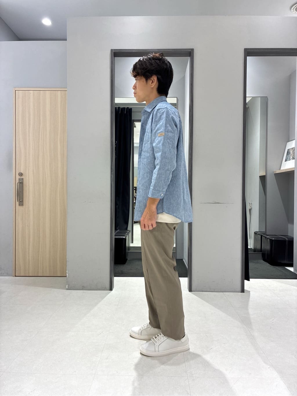 わいずみさんの「TAKEO KIKUCHI｜【COOL CITY WEAR】テーラードTシャツ /接触冷感」を使ったコーディネート
