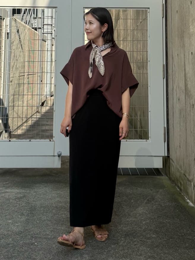 chさんの「THE SHOP TK｜【インしなくても決まる】スキッパーシャツ/接触冷感/防シワ/速乾」を使ったコーディネート