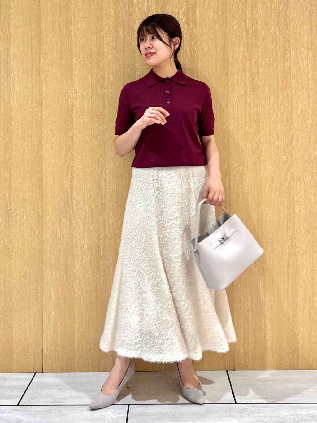 nanaさんの「UNTITLED｜【トレンド/きれいめ】5分袖ポロニット」を使ったコーディネート