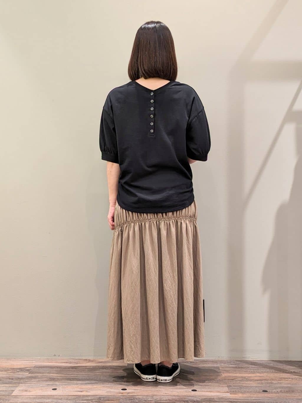 ricoさんの「Dessin｜【360度可愛い/前後2WAY/洗える】ライトコットンヘンリーカットソー」を使ったコーディネート