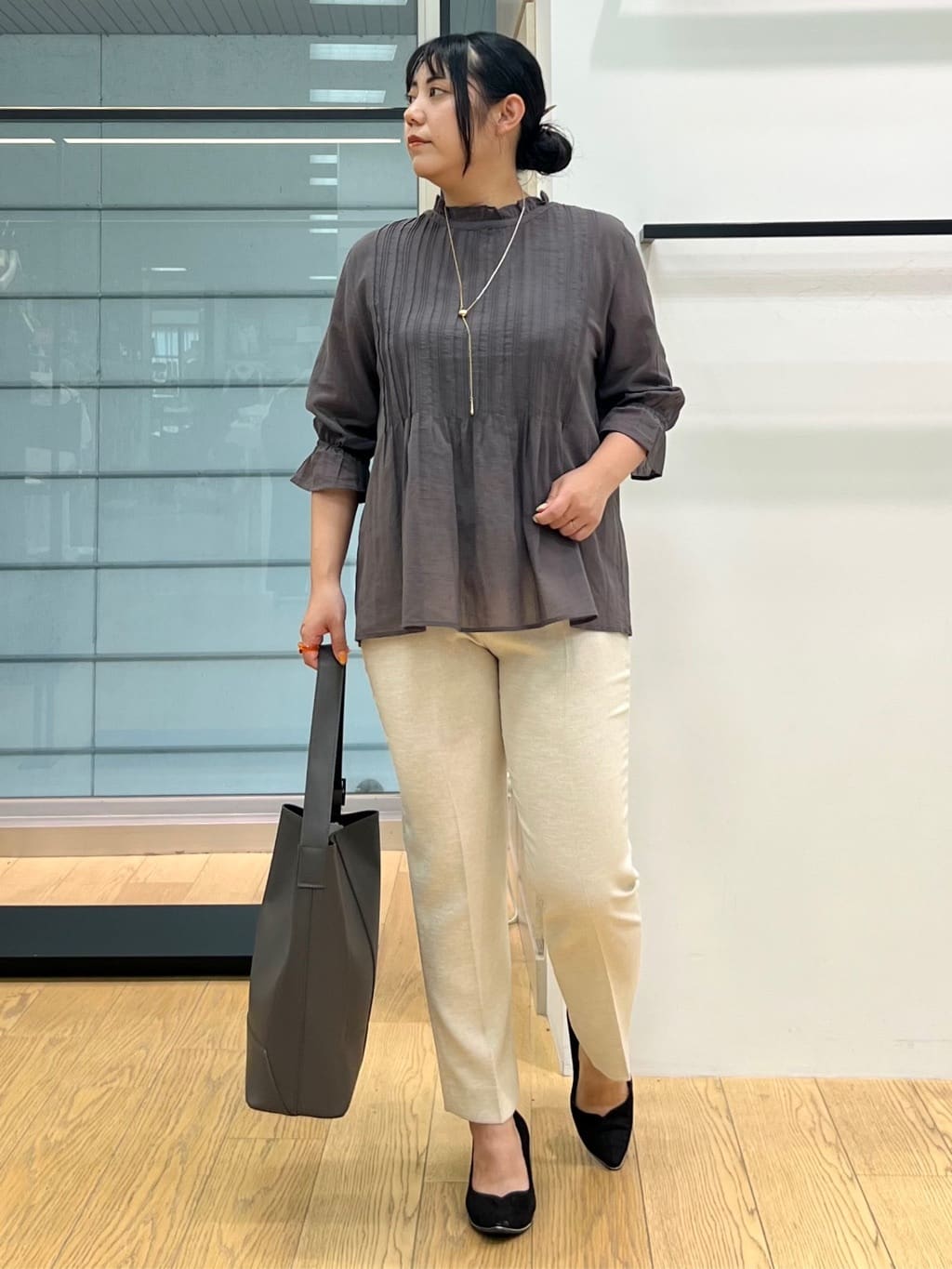 shimaさんの「INDIVI｜【洗える/コットン】ピンタックシアーブラウス」を使ったコーディネート