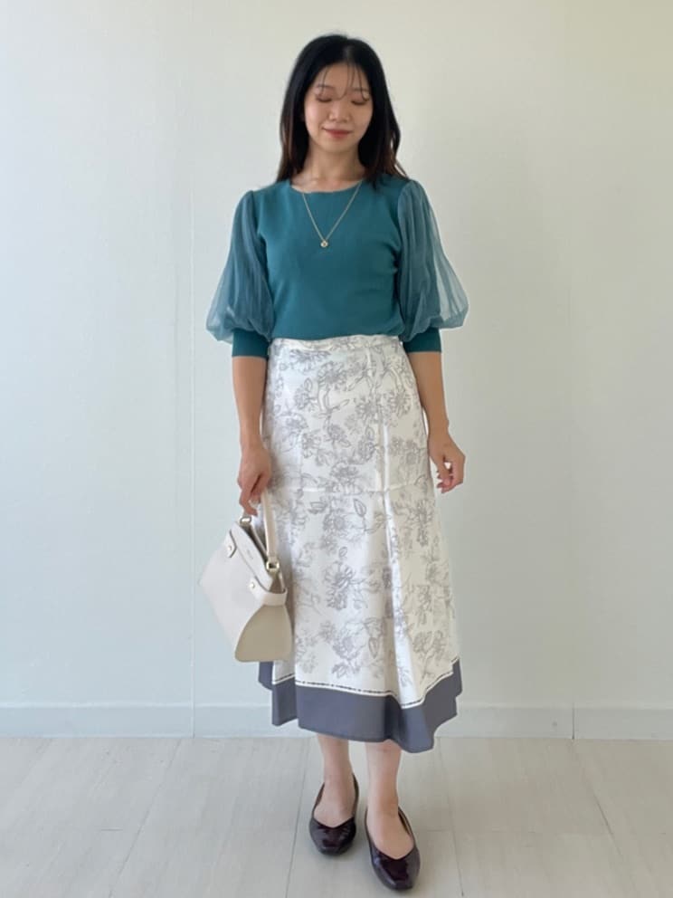 Mori Moriさんの「index｜《5色展開》マジョリカプリーツスリーブニット【洗濯機洗い可】」を使ったコーディネート