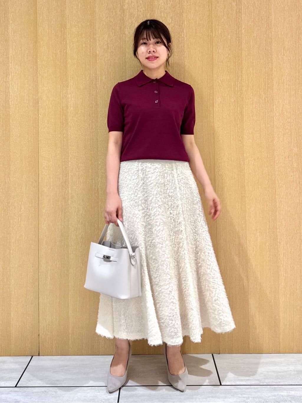 nanaさんの「UNTITLED｜【トレンド/きれいめ】5分袖ポロニット」を使ったコーディネート