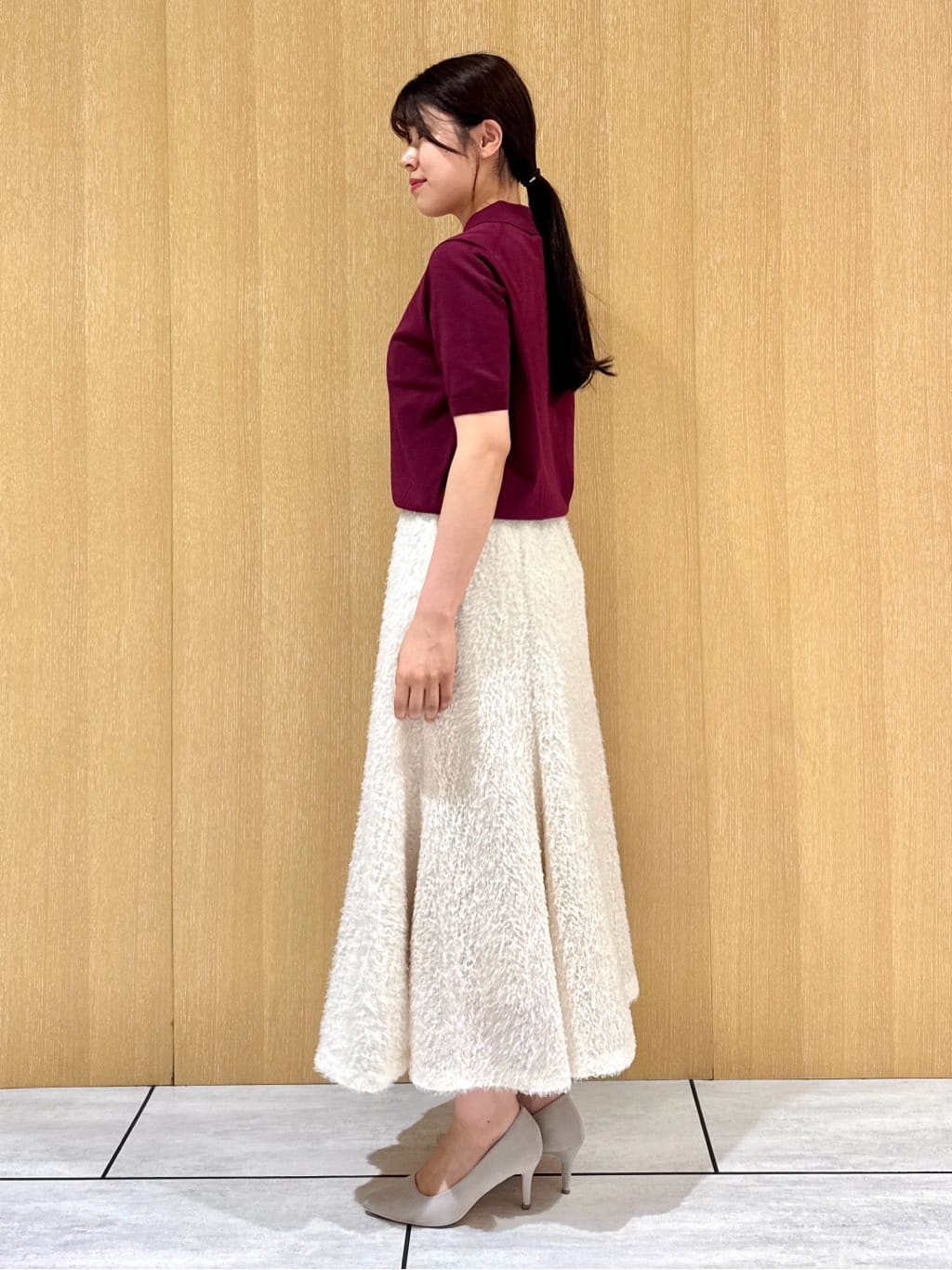 nanaさんの「UNTITLED｜【トレンド/きれいめ】5分袖ポロニット」を使ったコーディネート