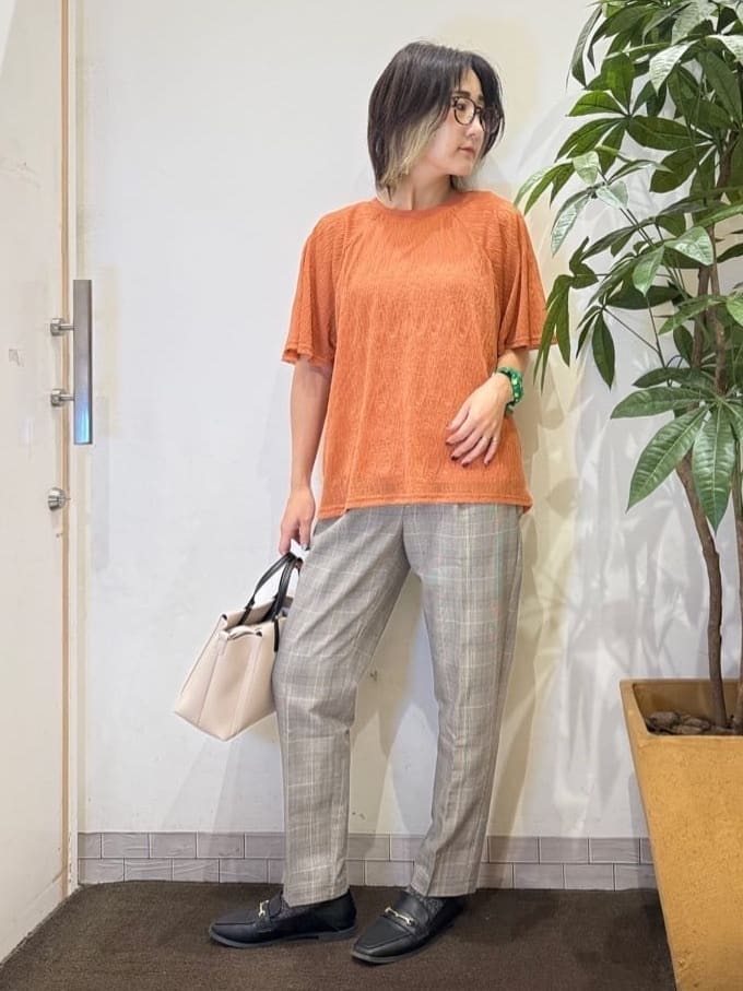 misakiさんの「SHOO･LA･RUE｜【S-LL/二の腕カバー】ウエーブ柄 インナードッキングトップス」を使ったコーディネート