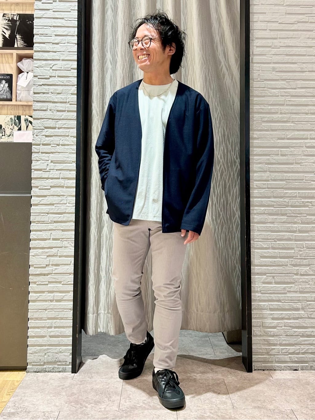 KENJI Iさんの「THE SHOP TK｜シャリルジャージ カーディガン 洗濯機OK/吸水速乾/イージーケア/セットアップ可」を使ったコーディネート
