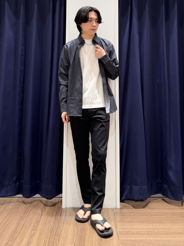 Tightさんの「THE SHOP TK｜ツイルキーネック 半袖Tシャツ 接触冷感/洗濯機OK」を使ったコーディネート