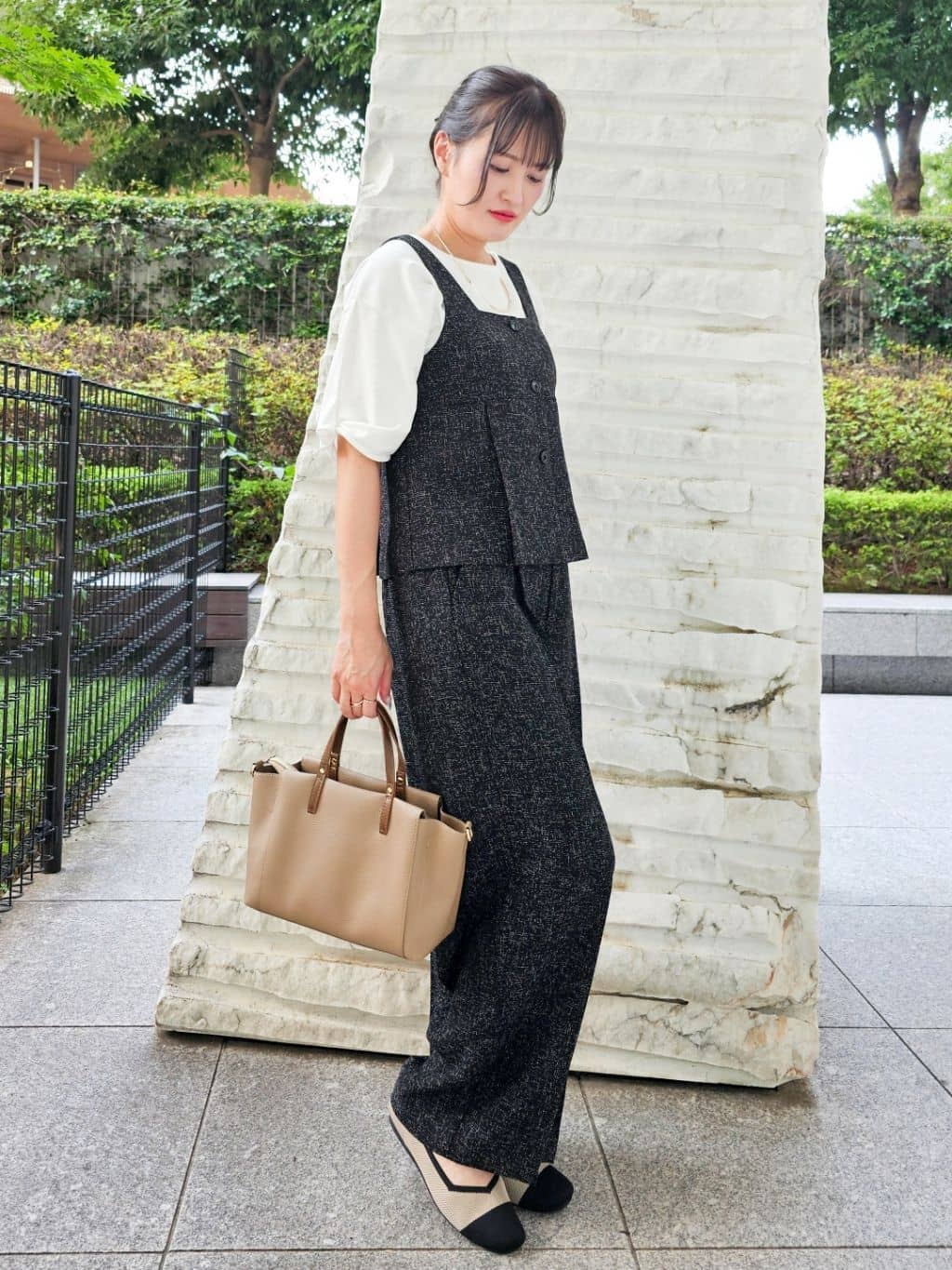 ゆゆさんの「SHOO･LA･RUE｜【2点セット】着るだけで決まる クラシカルなツイード調セットアップ」を使ったコーディネート
