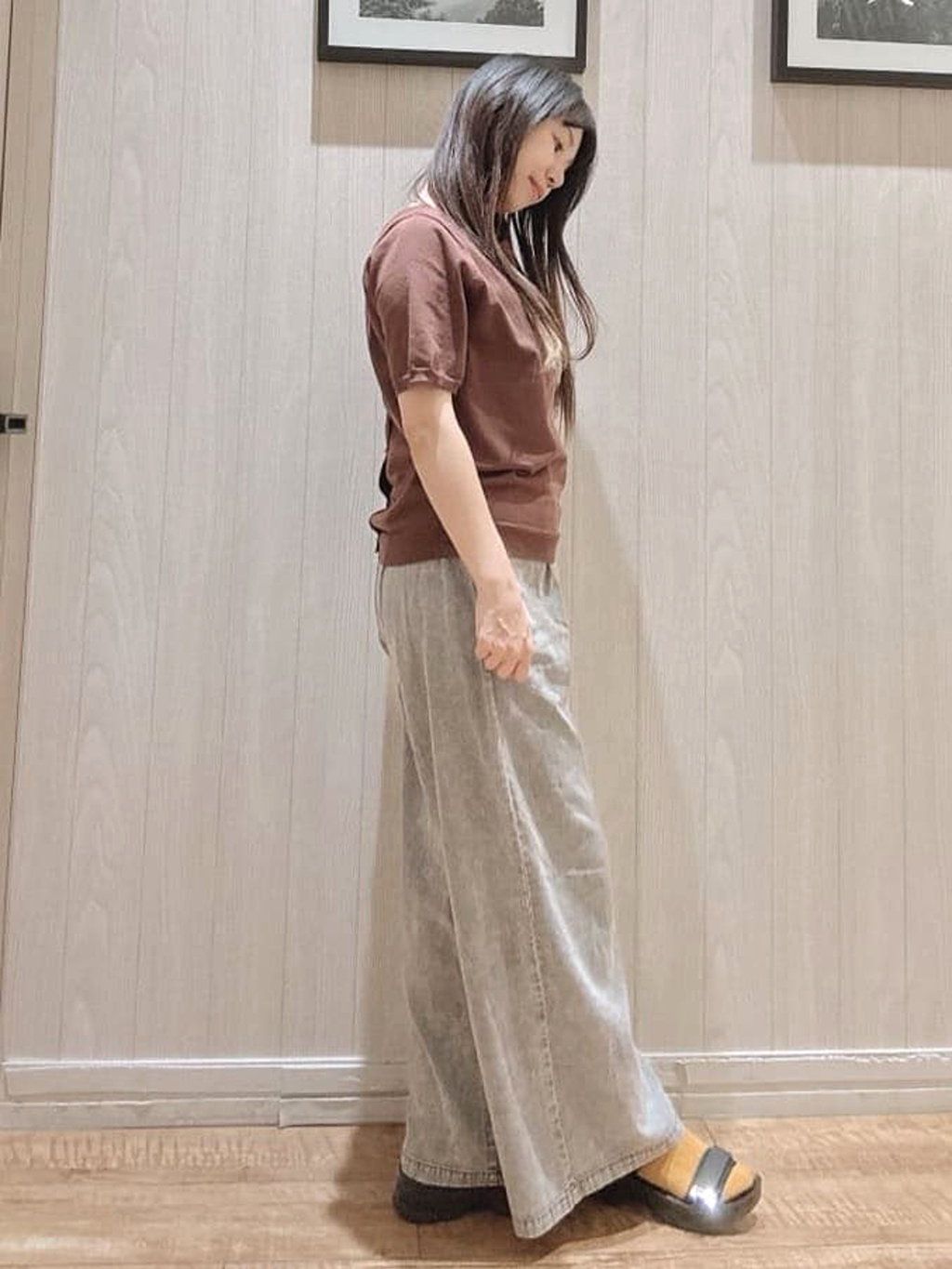 COSさんの「SHOO･LA･RUE｜【洗える/S-LL/前後2WAY】きれい見え 刺繍ニットカーディガン」を使ったコーディネート