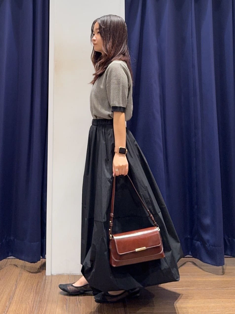 cherryさんの「THE SHOP TK｜柄アソートポロニットシャツ【洗濯機OK】」を使ったコーディネート