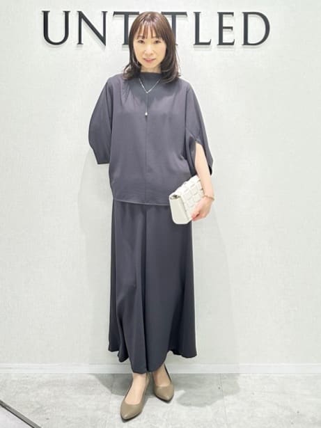 Miwaさんの「UNTITLED｜【手洗い／88cm正方形】シアー素材チェーン柄スカーフ」を使ったコーディネート