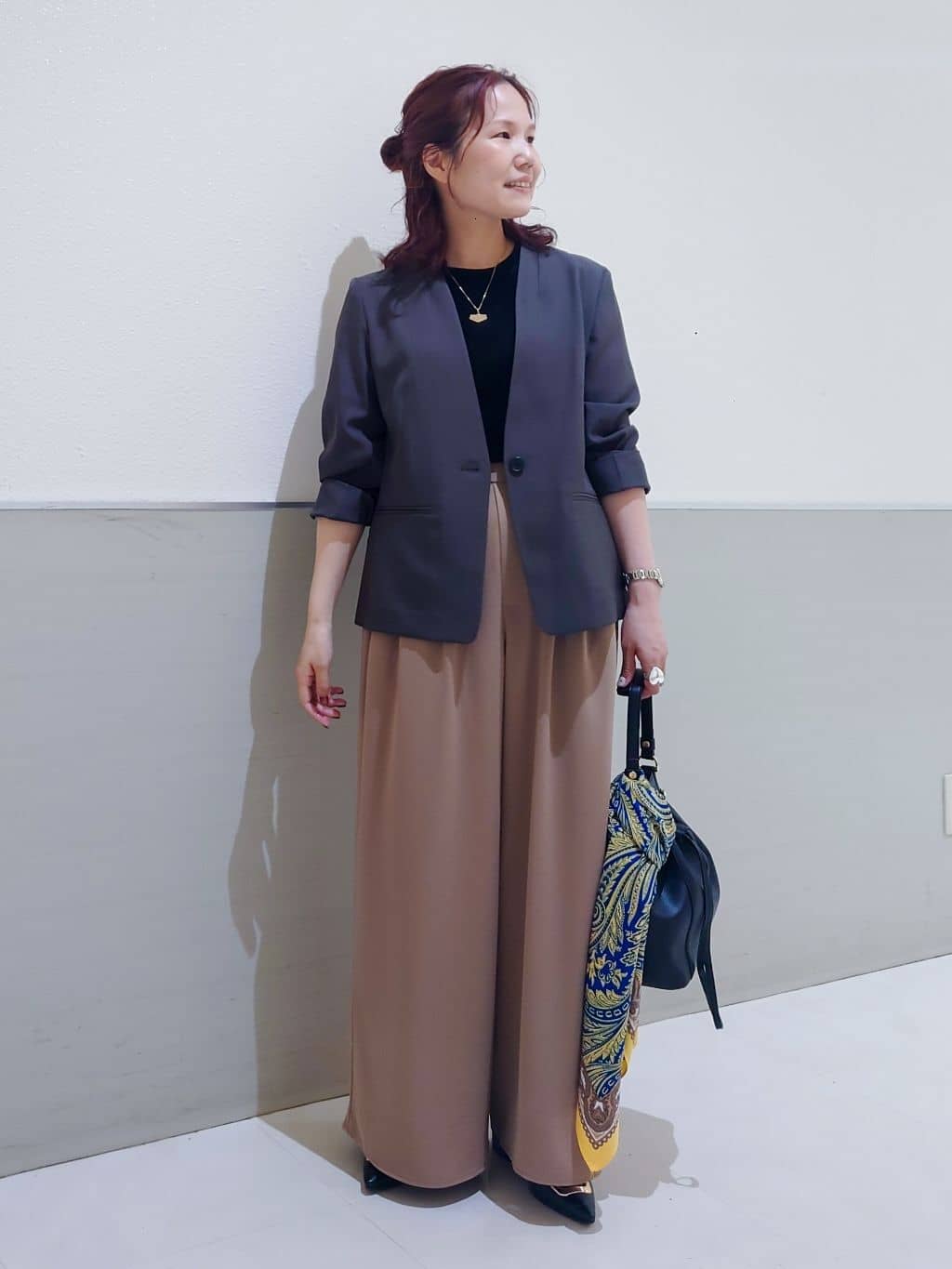 maruさんの「THE SHOP TK｜ノーカラージャケット【セットアップ可】」を使ったコーディネート