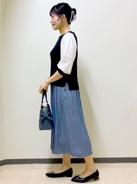  beni_gingerさんの「Reflect｜◆【手洗い可／ウエスト総ゴム】シャンブレースカーチョパンツ」を使ったコーディネート