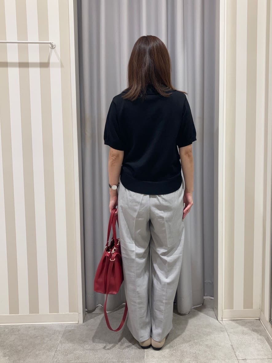 𝐂𝐡𝐢𝐢 &hearts;(ちー)さんの「SHOO･LA･RUE｜【S-LL/洗える】大人の抜け感 スキッパーニット」を使ったコーディネート