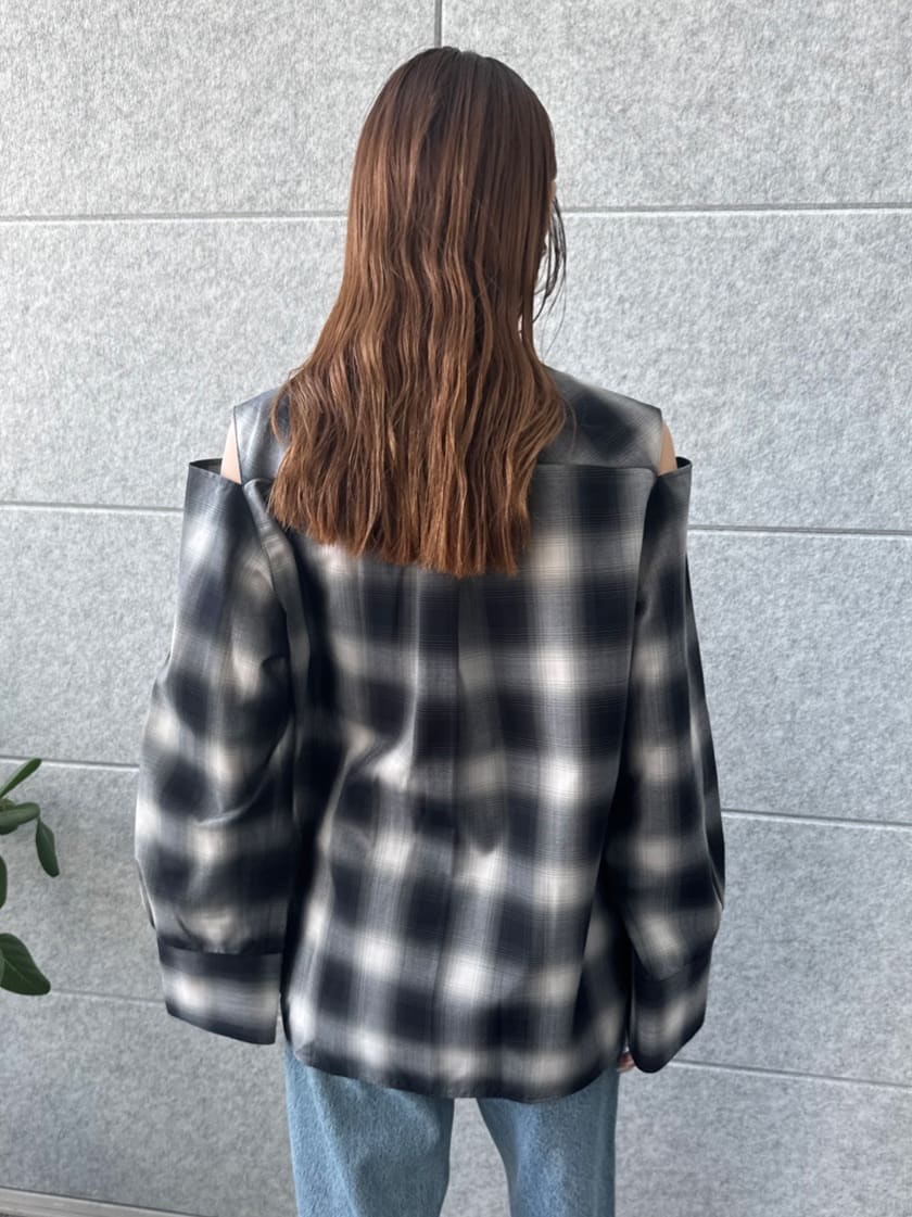 designer yukaさんの「CODE A｜shadow check over shirt」を使ったコーディネート