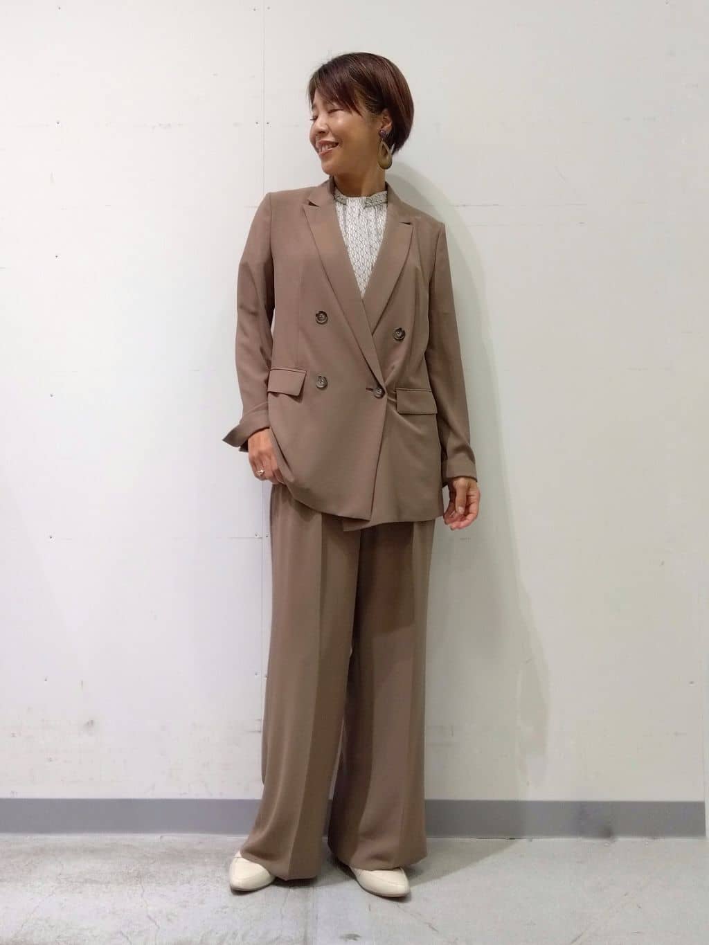 Kさんの「INDIVI｜【軽く羽織れる！】ダブルジャケット」を使ったコーディネート