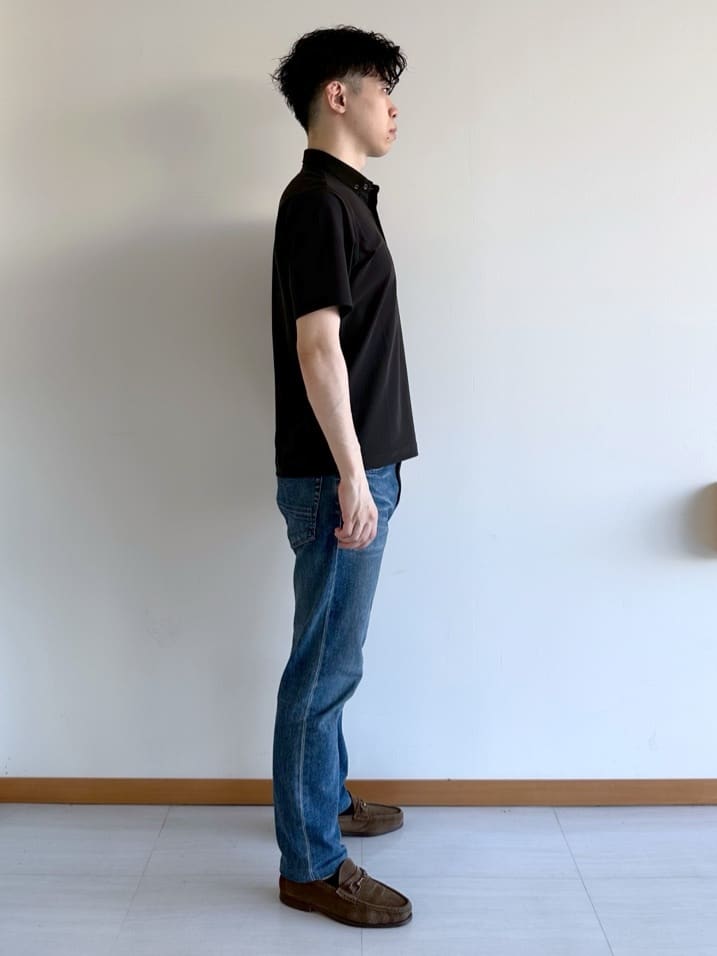 イッシーさんの「TAKEO KIKUCHI｜【COOL CITY WEAR】エアートール ポロシャツ /接触冷感・通気性」を使ったコーディネート