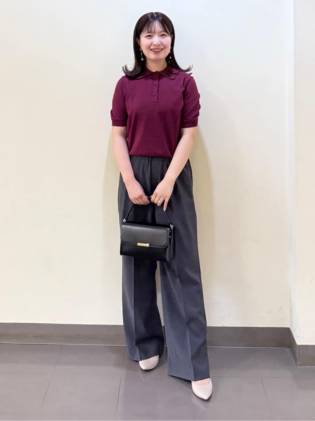 いくみさんの「UNTITLED｜【トレンド/きれいめ】5分袖ポロニット」を使ったコーディネート