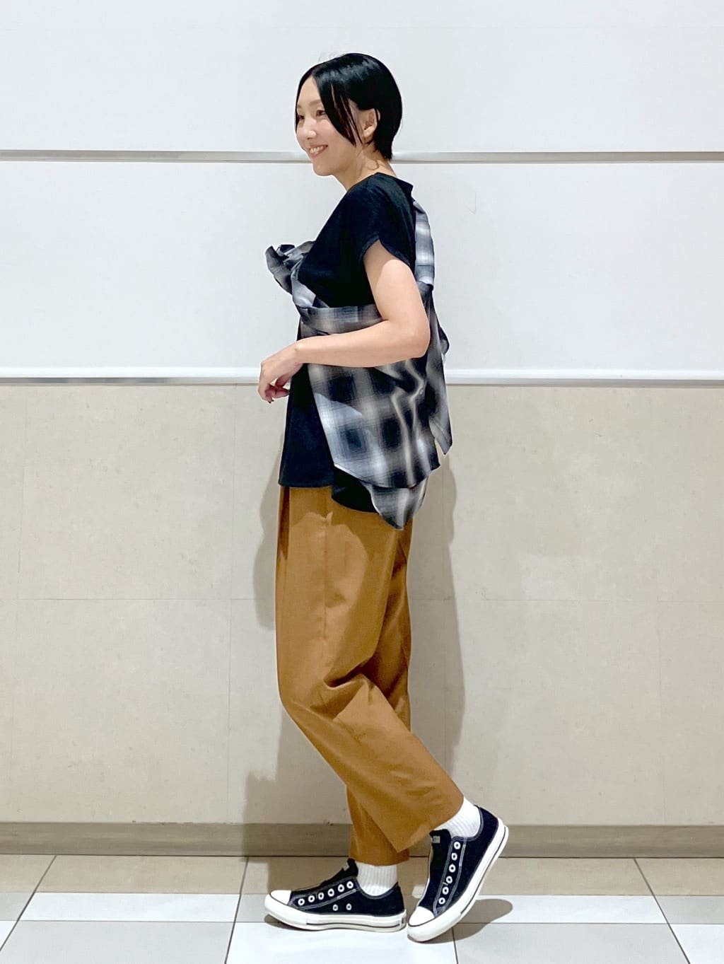 eriko さんの「Dessin｜【洗える】フレンチスリーブロゴ入りTシャツ」を使ったコーディネート