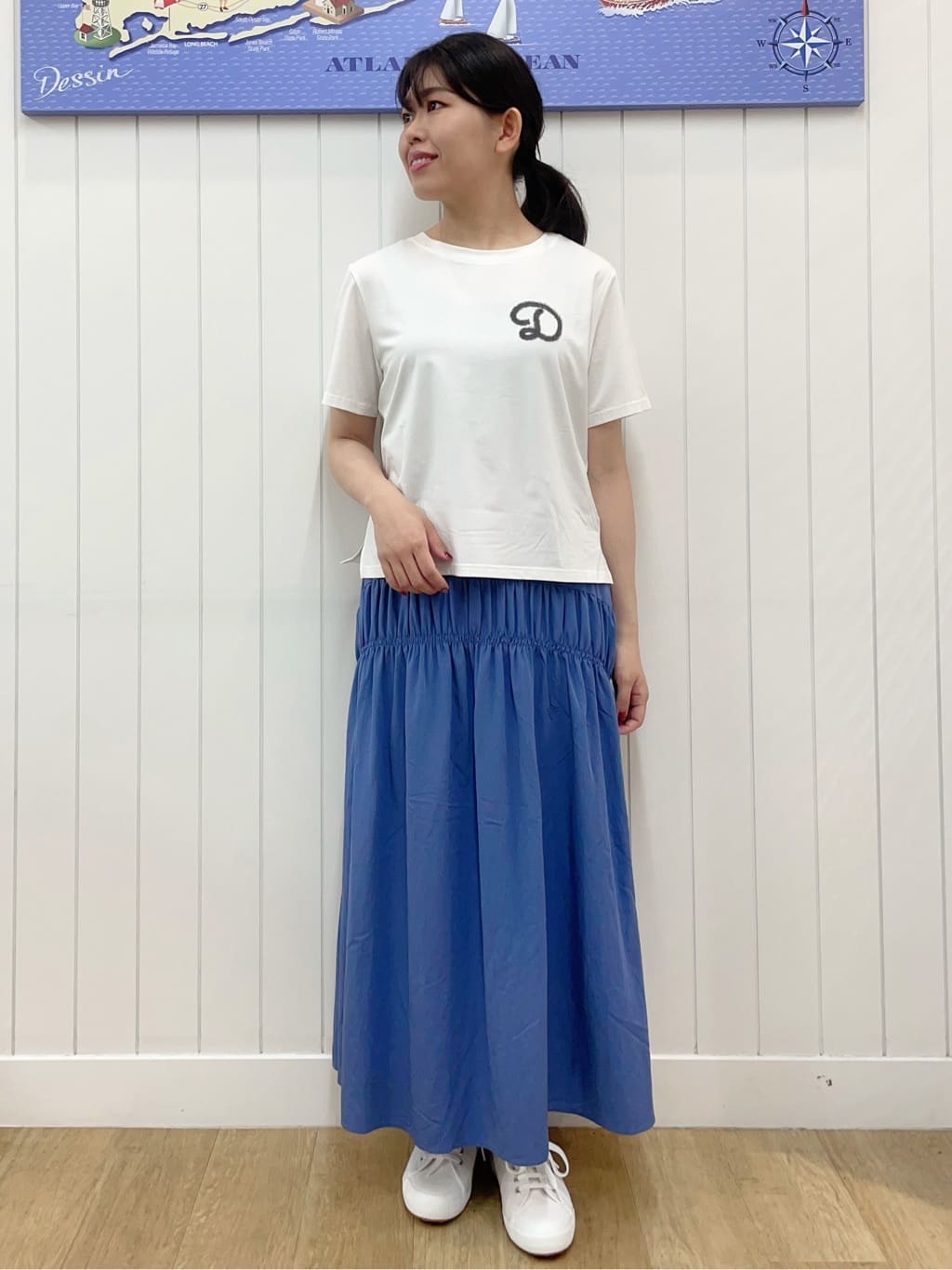 Mayaさんの「Dessin｜【洗える】チュール刺繍Tシャツ」を使ったコーディネート