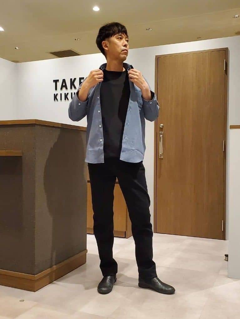 ishidaさんの「TAKEO KIKUCHI｜【COOL CITY WEAR】DotAir（R）サッカー シャツ」を使ったコーディネート