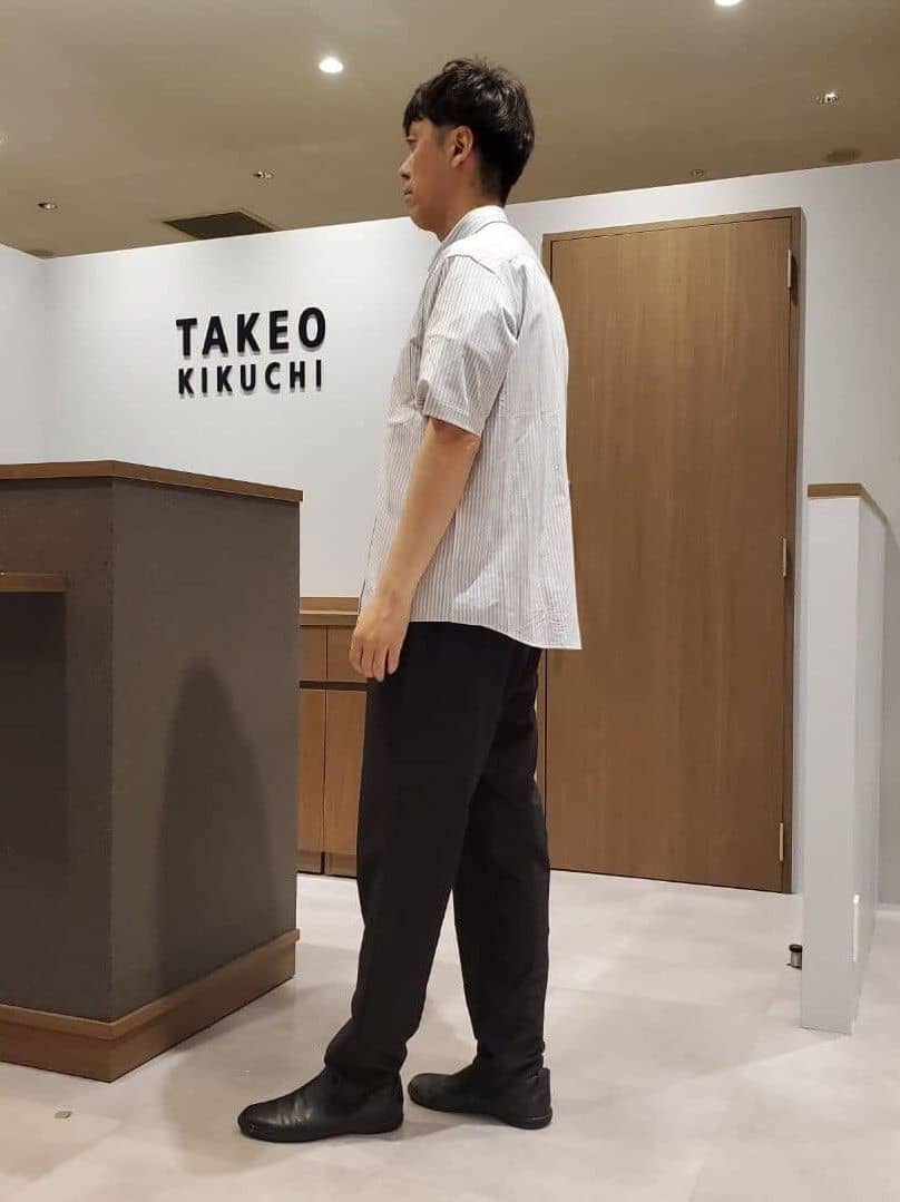 ishidaさんの「TAKEO KIKUCHI｜【COOL CITY WEAR】ストライプジャージ ボタンダウンシャツ /接触冷感」を使ったコーディネート