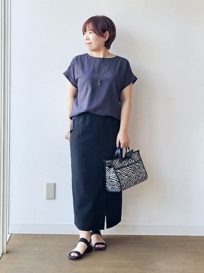 やじまさんの「UNTITLED｜【セットアップ可/洗える】スラブナロースカート」を使ったコーディネート