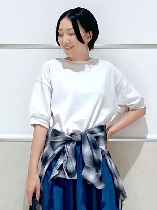 eriko さんの「Dessin｜【洗える】シアーオンブレーチェックシャツ」を使ったコーディネート