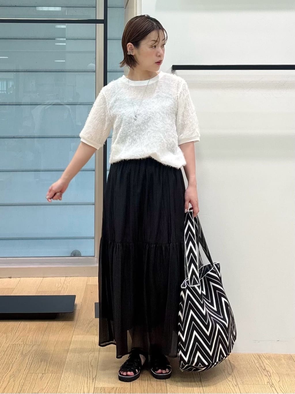 asamiさんの「INDIVI｜ヘアリージャカードトップス」を使ったコーディネート