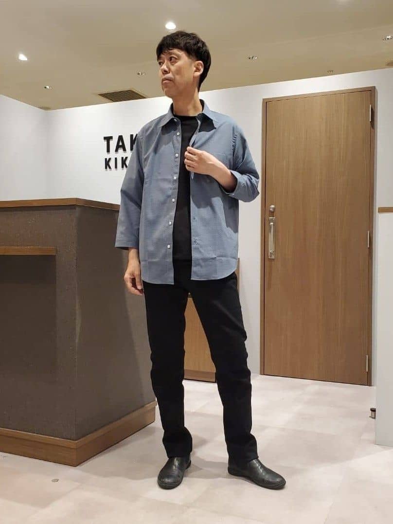 ishidaさんの「TAKEO KIKUCHI｜【COOL CITY WEAR】DotAir（R）サッカー シャツ」を使ったコーディネート