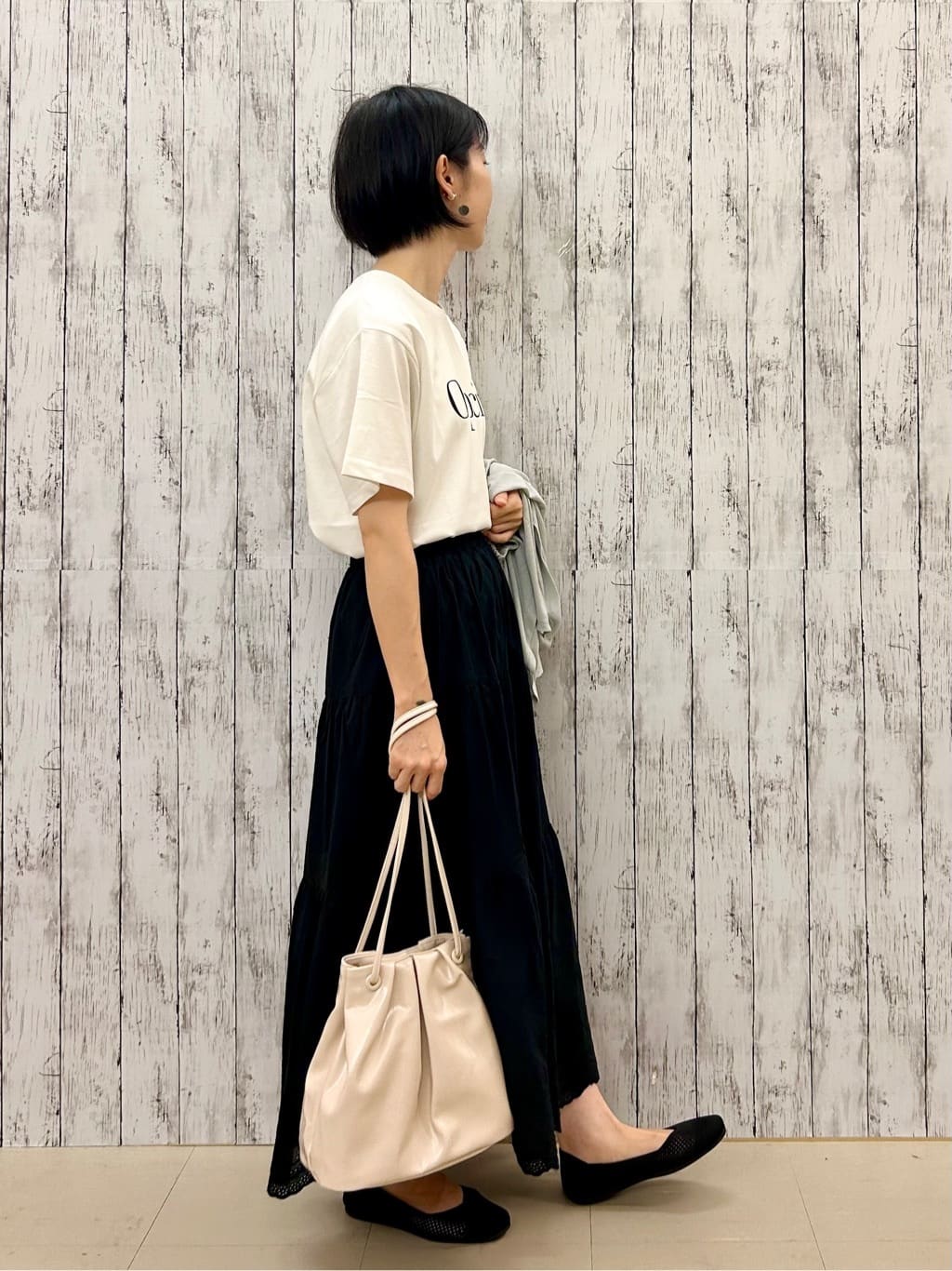ちぐささんの「SHOO･LA･RUE｜【S-LL/ひんやり/UV】選べる6柄でそれぞれ欲しくなる プリントTシャツ」を使ったコーディネート