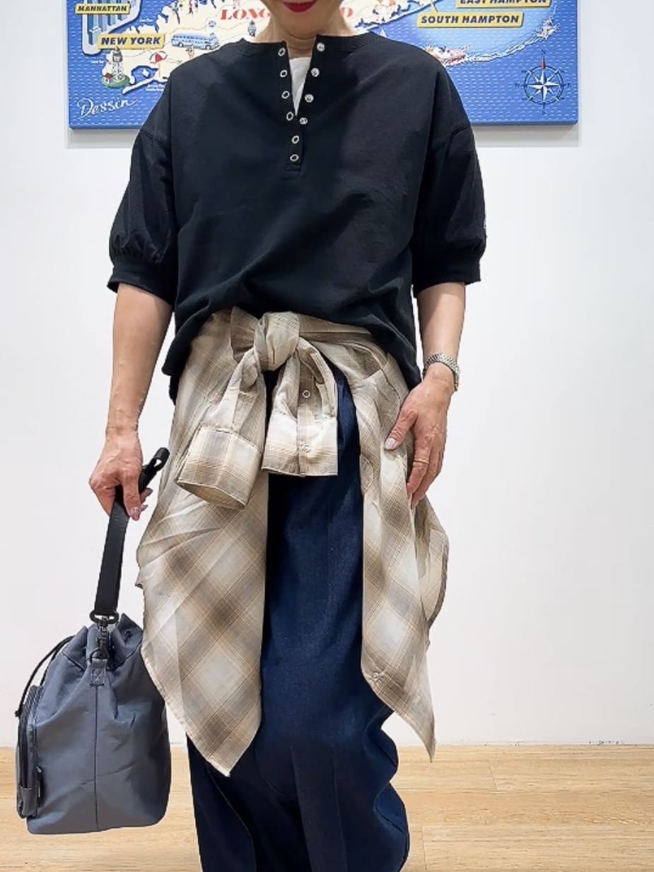 Yasucoさんの「Dessin｜【360度可愛い/前後2WAY/洗える】ライトコットンヘンリーカットソー」を使ったコーディネート