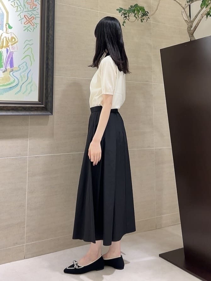 sechiさんの「UNTITLED｜【トレンド/きれいめ】5分袖ポロニット」を使ったコーディネート