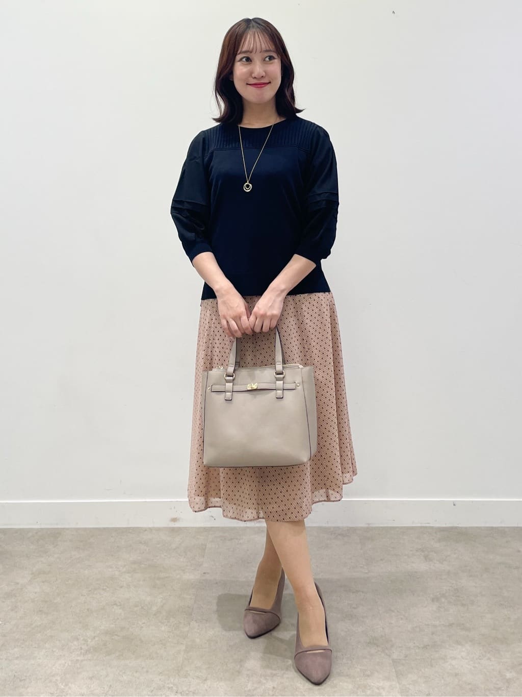yukariさんの「Reflect｜【WEB先行カラーあり／手洗い可】ジョーゼットスリーブ&times;ニット」を使ったコーディネート