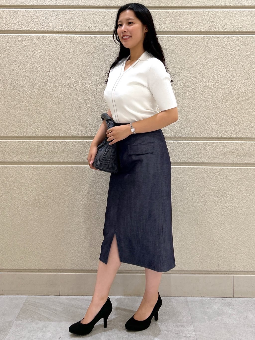 Momokaさんの「COUP DE CHANCE｜【手洗い可】衿付きニットトップス」を使ったコーディネート