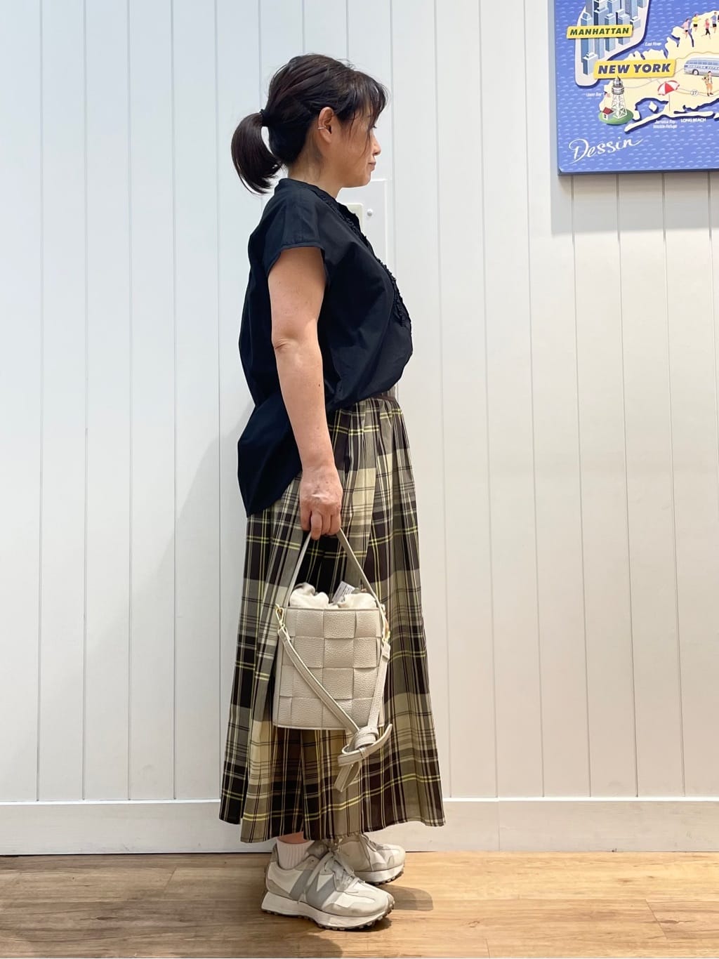 msatoさんの「Dessin｜【洗える】スタンドカラーフリルブラウス」を使ったコーディネート