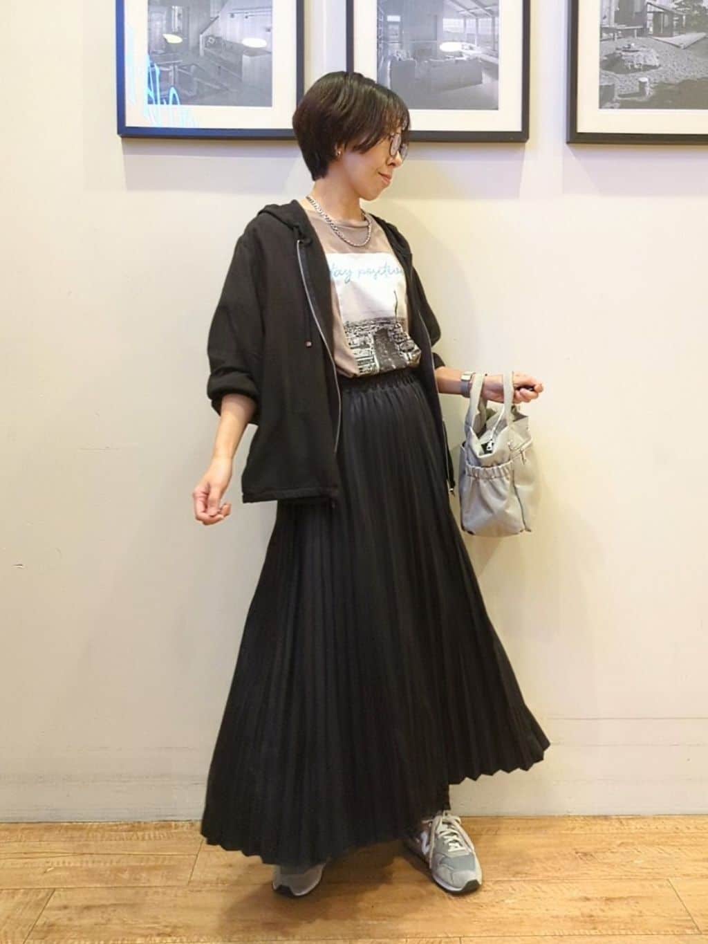 Akiさんの「SHOO･LA･RUE｜【S-LL】柔らかシアーでこなれるフーディブルゾン」を使ったコーディネート