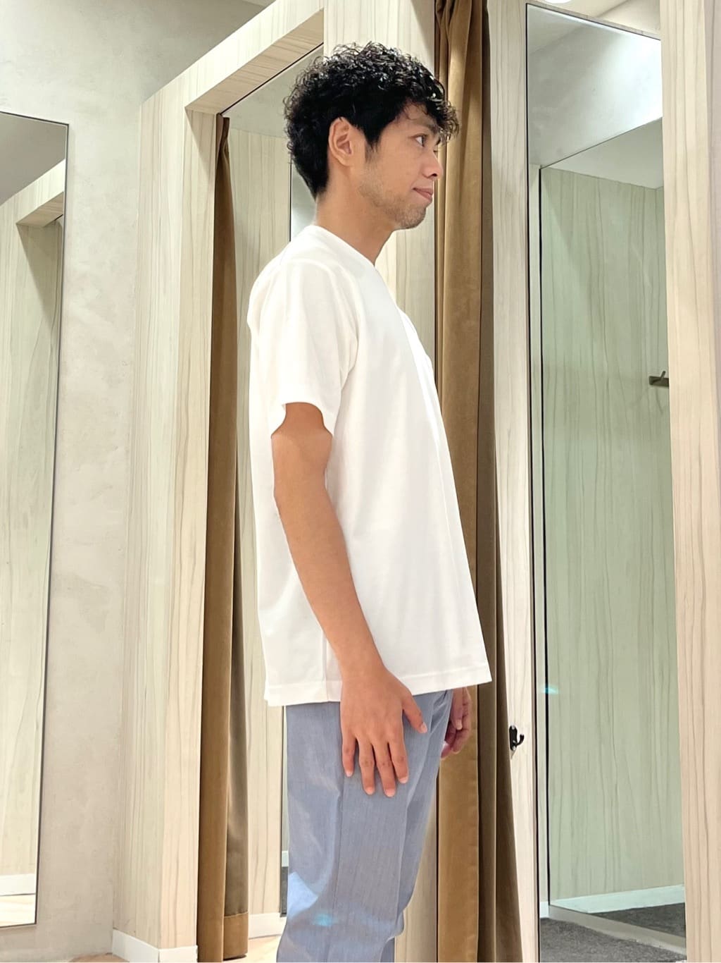 URAさんの「TAKEO KIKUCHI｜【COOL CITY WEAR】DotAir（R）サッカー シャツ」を使ったコーディネート