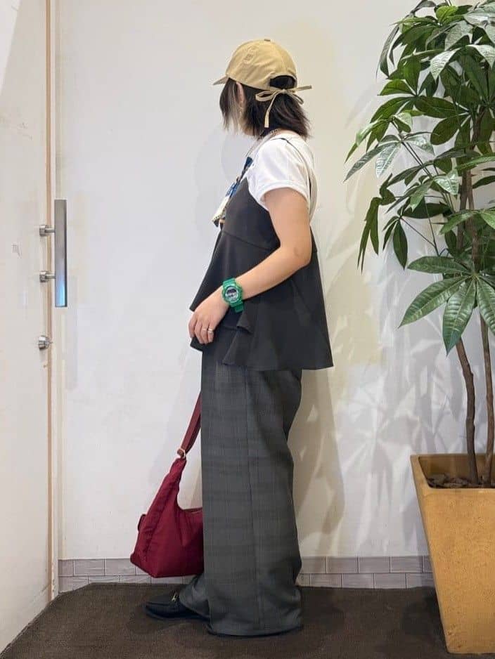misakiさんの「SHOO･LA･RUE｜【S-LL/セットアップ可/洗濯後しわになりにくい】きちんと見え タックワイドパンツ」を使ったコーディネート