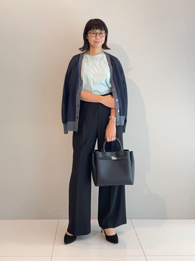 murayamaさんの「INDIVI｜【着心地◎！】タックワイドパンツ」を使ったコーディネート