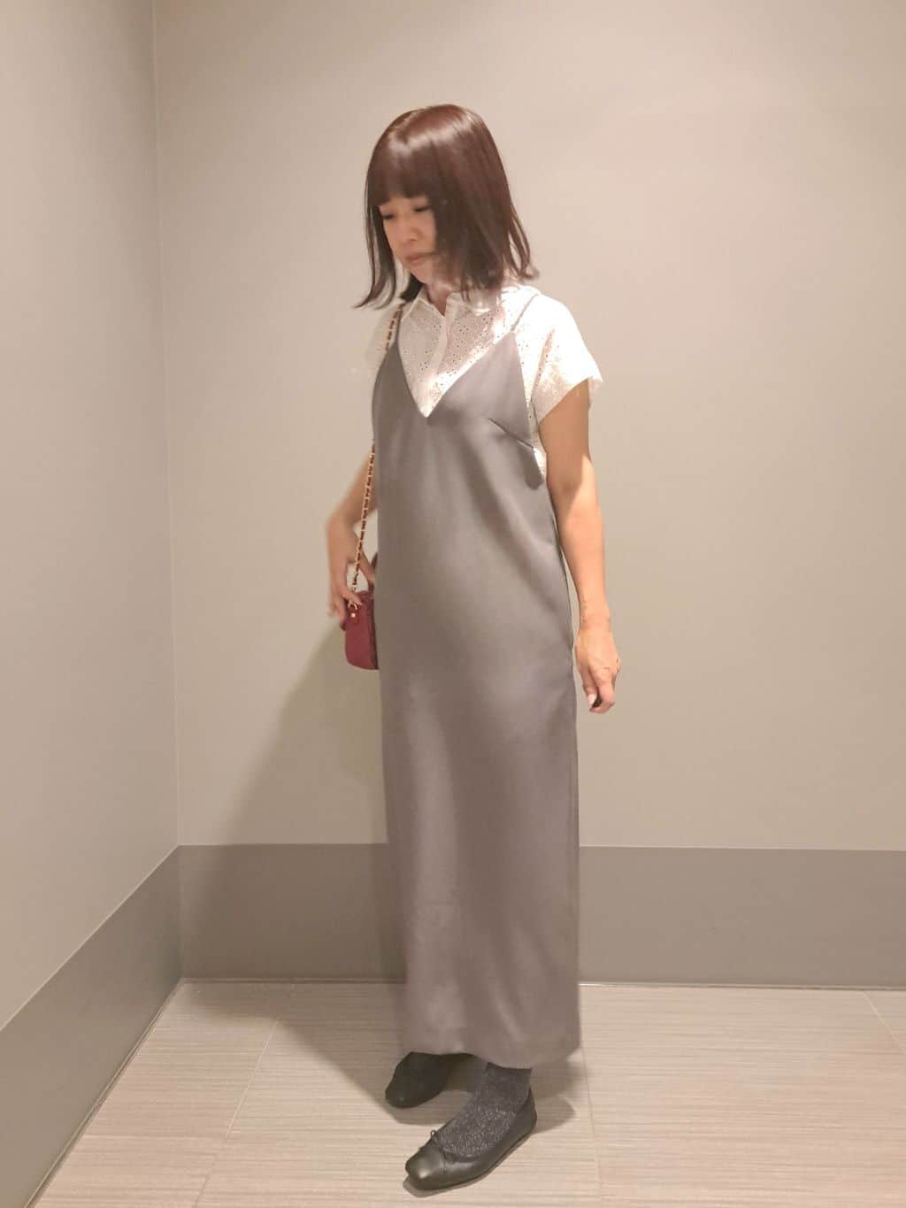 Takahashiさんの「DRESSTERIOR｜◆【美人百花/モデル美香着用】コンフォートアイラインキャミワンピース」を使ったコーディネート