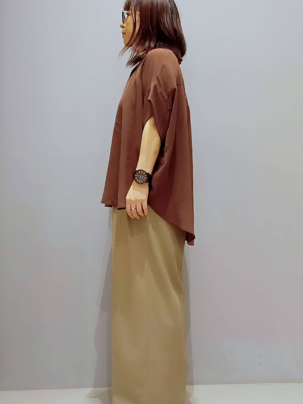 yukaさんの「THE SHOP TK｜【インしなくても決まる】スキッパーシャツ/接触冷感/防シワ/速乾」を使ったコーディネート