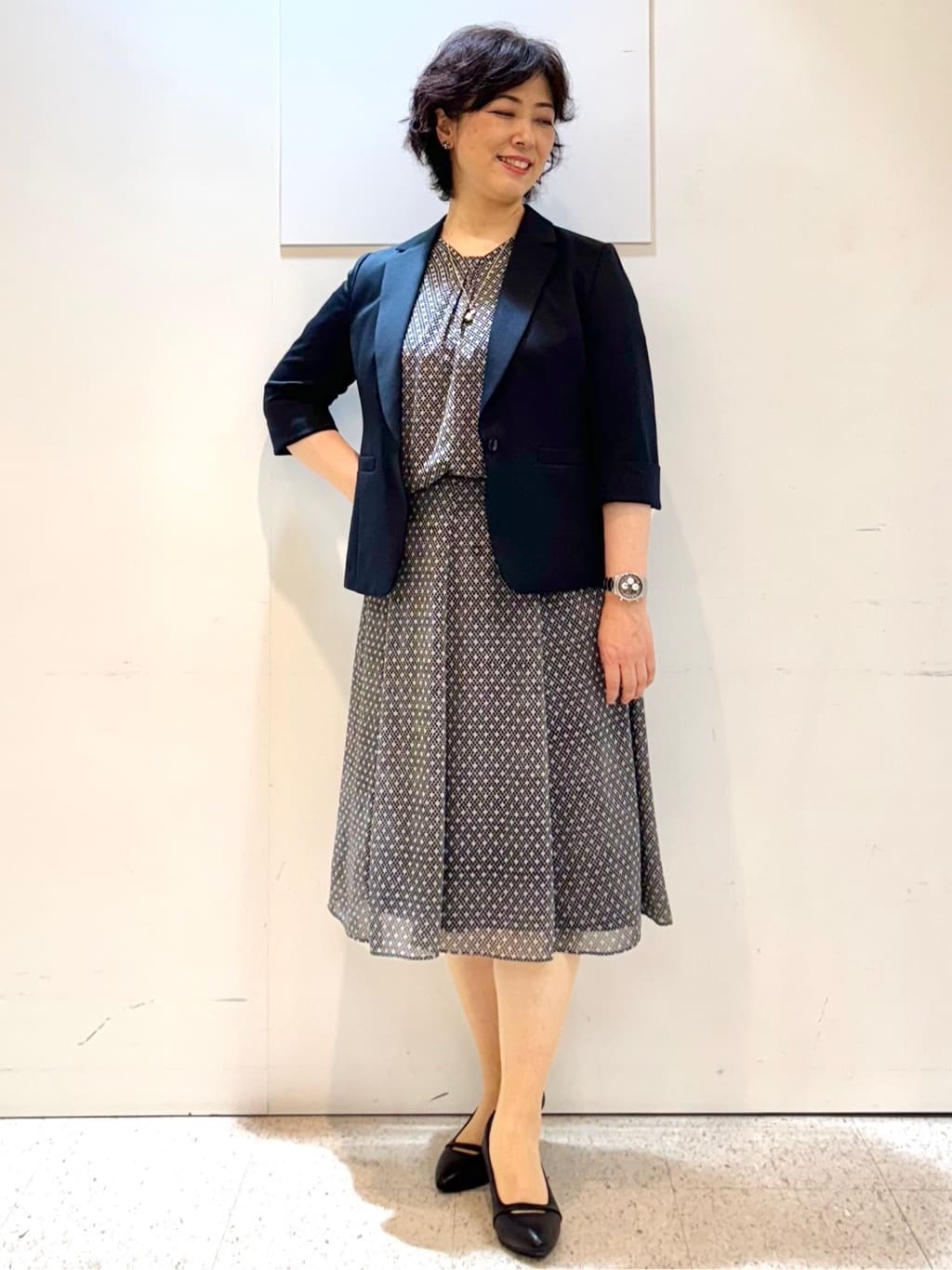 ヤスコさんの「Reflect｜【マシンウォッシュ可／セットアップ可】コツキ柄プリントブラウス」を使ったコーディネート