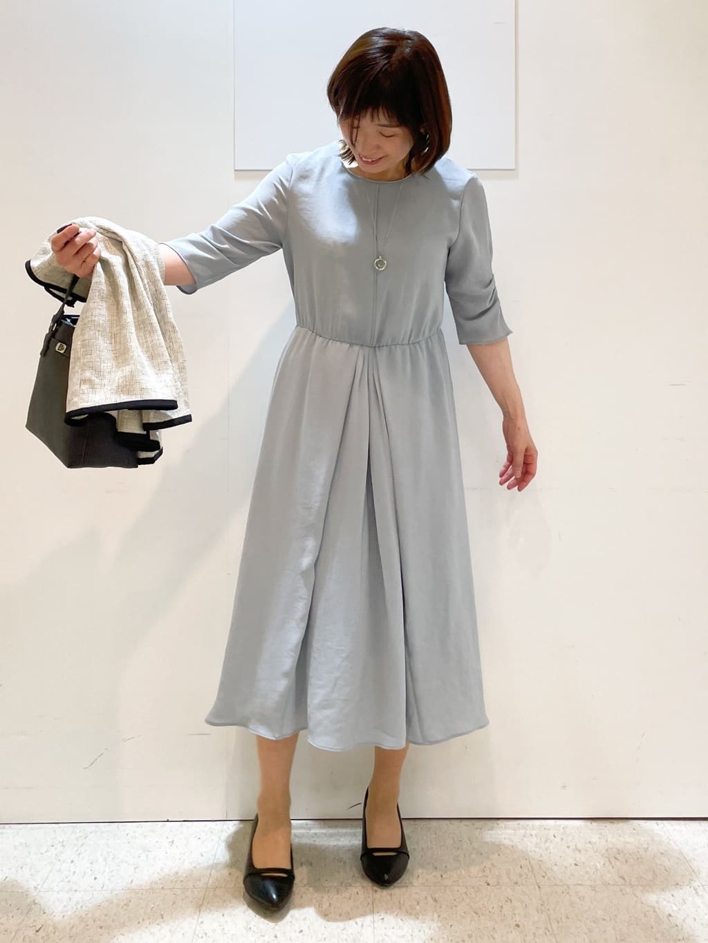 めいさんの「Reflect｜【吸水速乾／防しわ】シルキープリーツワンピース」を使ったコーディネート